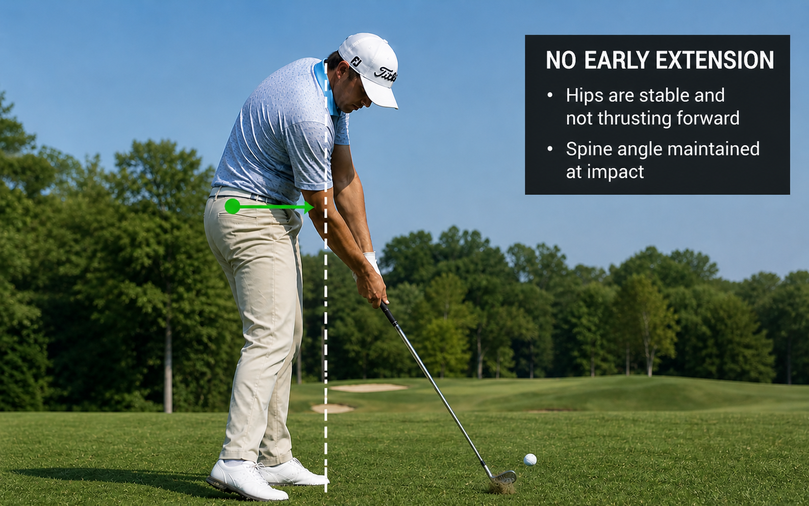 Proper hip rotation in the golf swing to prevent early extension